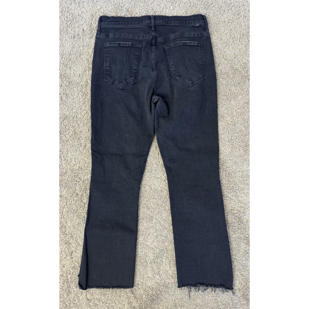 MOTHER Insider Crop Step Fray Jeans Not Guilty Black Wash Size 32 MINT CONDITION - Picture 5 of 8